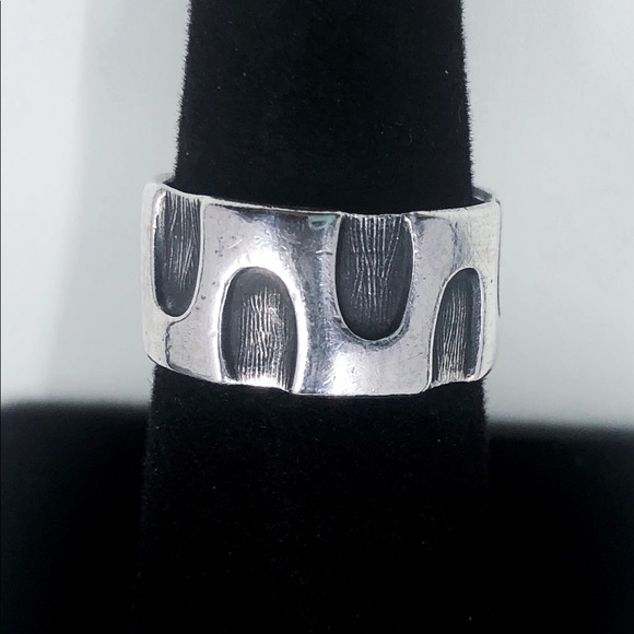 Vintage Bell Trading Post Native American Sterling Silver Wide Band Ring - Picture 6 of 15